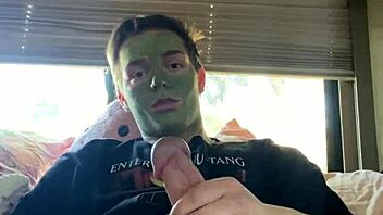 fit guy says, stroke my cock during skin care?