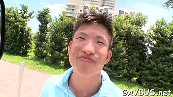 I tricked this blindfolded stud into oral sex with a homosexual hunk... oops, blowjob.