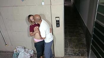 teacher in costume seduces student behind school in anime hentai workout scenario