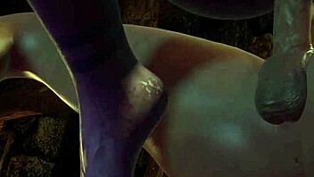 Sexy Purple Elf Bounces Big Round Butt In Pov 3D Porn