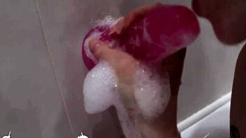 Horny blonde performs pov blowjob before rough pussy fucking in the bath