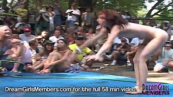 Amateur wives go wild at Nude-a-Poppin' game