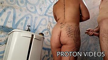 Steamy shower scene with an extra-hot wife