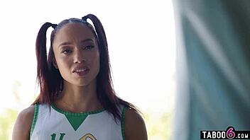 black cheerleader teen alexis tae gets ass fucked by stepdad charles dera 😈