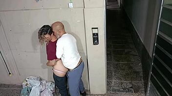 teacher in costume seduces student behind school in anime hentai workout scenario