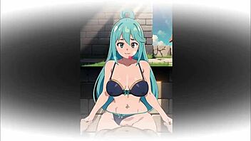 Aqua says 'creampie me standing' in Konosuba H Game