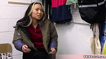 Asia Lee offers pussy to burglar after being caught shoplifting