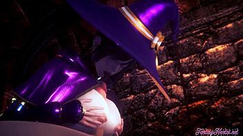 Genshin Impact 3D hentai featuring Mona in anime style.