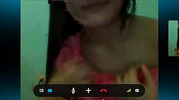 My Pinay girlfriend shows off on webcam with solo fingering fun