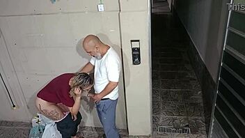 teacher in costume seduces student behind school in anime hentai workout scenario