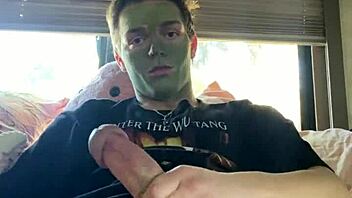 fit guy says, stroke my cock during skin care?