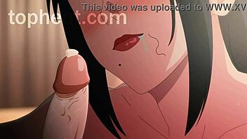 A small and tight pussy with a big and hard cock in a hentai video