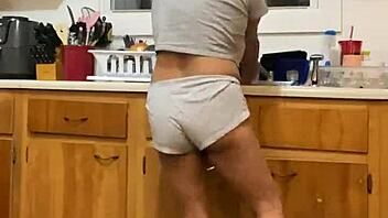 Anna Maria is a Caribbean MILF who performs hot dance moves while washing dishes