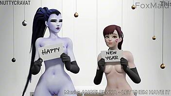 Big dick and boobs in a cartoon porn video with black characters