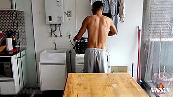 Skinny guy bangs Spaniard's ass with monster cock.