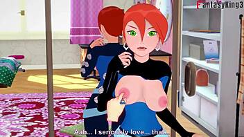 Gwen Tennyson grown up fucking in front of the mirror