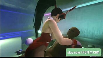 Bunny Momiji rides in cartoon