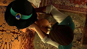 flynn bangs jasmine in hot standing sex from aladdin and tangled parody