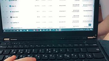 Redhead's solo play with crypto porn and fingering for ultimate orgasm