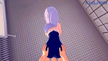 kaguya and chika, ready for old man's creampie in 3p? intense hentai action