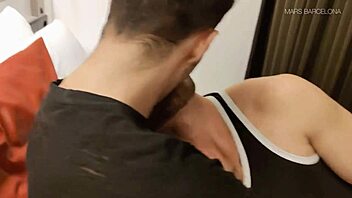 Bareback fun with hot French couple ending in big cumshot! 😍