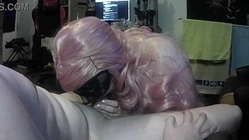 Stepdaughter obeys daddy in deepthroat scene.