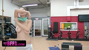 warm up with deep throat blowjob at the gym