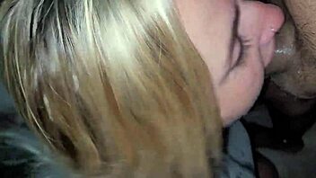 Blonde Gets Cum Facial In Garage