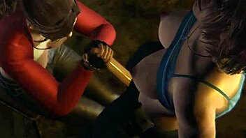 claire gets licked and creampied by jill in futa 3d resident evil