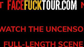 Face fuck tour - redhead latina taking rough sloppy throat pie.