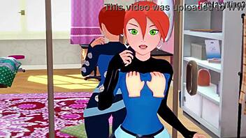 Gwen Tennyson grown up fucking in front of the mirror