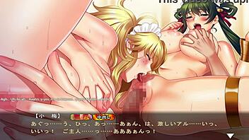 In the anime, maid-san and characters honey and rin participate in a group game scene.