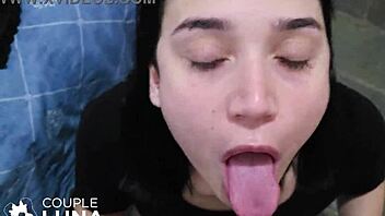 Submissive wife takes big cock in hairy pussy full of cum