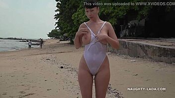 White One-Piece Swimsuit Transparent When Wet—Oh My God!