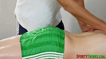 The twink gives a blowjob before mounting the gay teen's butt