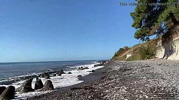 Homeless students fuck teen on beach 😏🌊