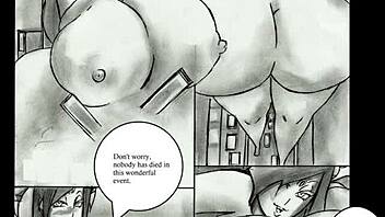 Beautiful comic with animated giant women, especially with huge breasts and asses
