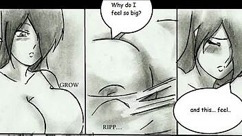 Beautiful comic with animated giant women, especially with huge breasts and asses
