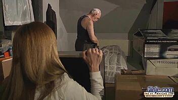 My horny wife loves sucking grandpa's fat cock for fun!