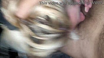 Blonde Gets Cum Facial In Garage