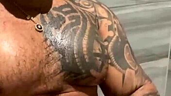 muscle bbc viktor rom solo jerks outdoor... so hot