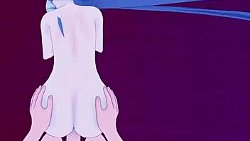 Minori Hanasato and Kanade Yoisaki engage in intense creampie sex in Project Sekai