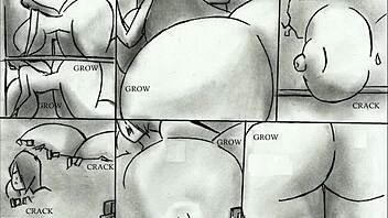 Beautiful comic with animated giant women, especially with huge breasts and asses