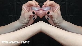 I milked a wild purple semen shooter with big tits