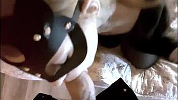 A blonde with small bosom sucks a big cock