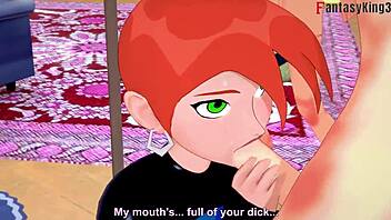 Gwen Tennyson grown up fucking in front of the mirror