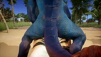 Tiger makes lizard cum repeatedly