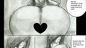 Beautiful comic with animated giant women, especially with huge breasts and asses