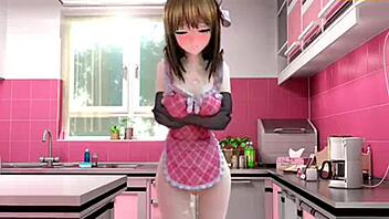 Intense hentai kitchen fuck