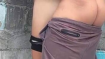 Brunette Neighbor With Brown Eyes Gets Banged Hard Against The Wall